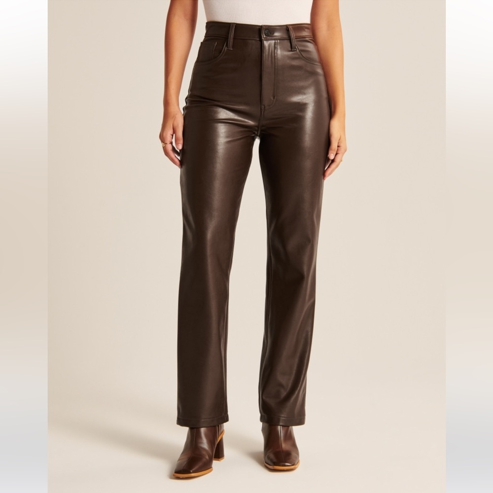Abercrombie & Fitch curve love 90s straight leather pants